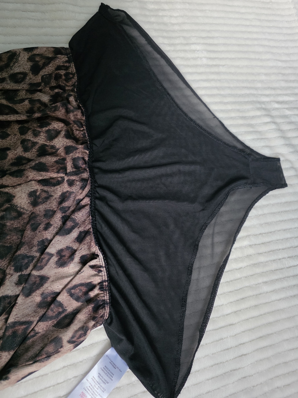Paris Hilton Leopard Print Lace Trim Cami & Pants Sleep Set - Black/Brown - Picture 9 of 11